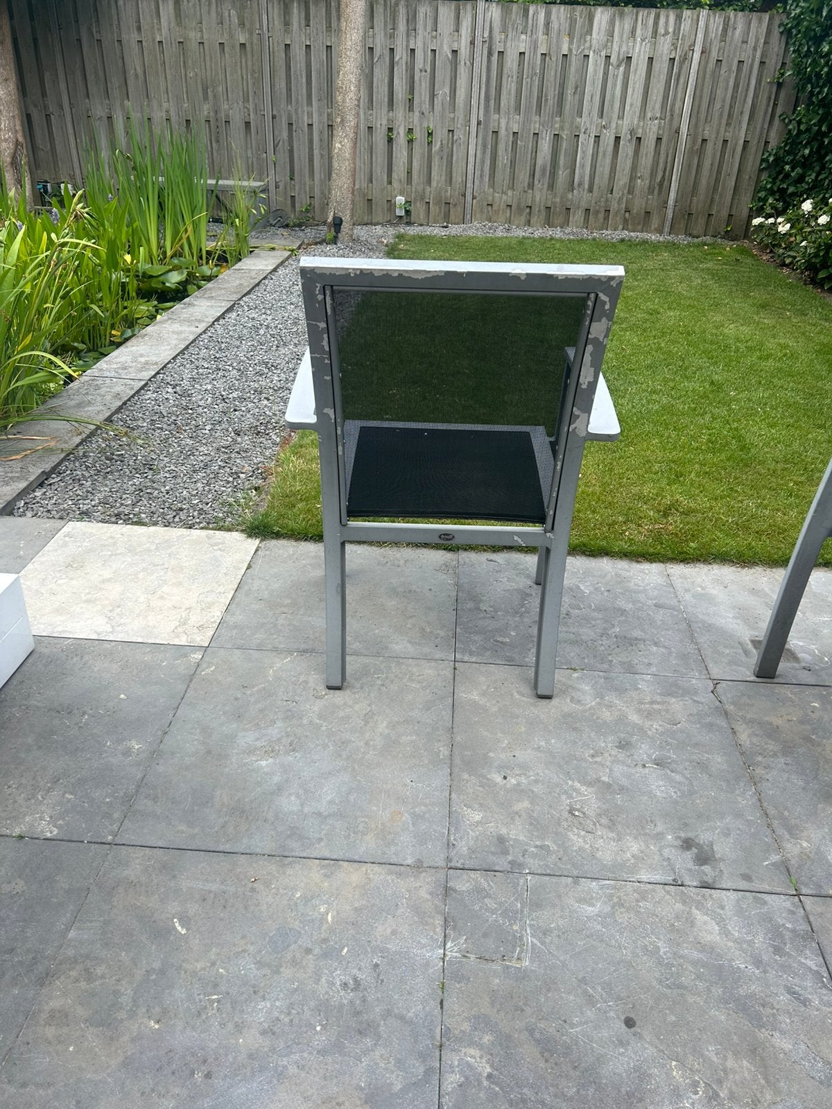 4 gebruikte Hartman tuinstoelen, Ophalen, Gebruikt, Kunststof