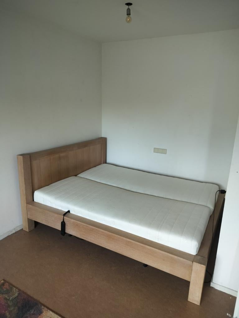 Teak houten bed 160x200 (180x220 incl. frame) - gratis, Huis en Inrichting, Slaapkamer | Bedden, Ophalen, Gebruikt, Bruin, Tweepersoons