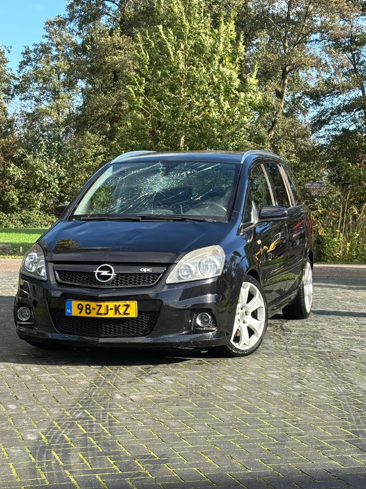 Opel Zafira 2.0 Turbo OPC 2008 Zwart, Auto's, Voorwielaandrijving, 1998 cc, Zwart, 4 cilinders