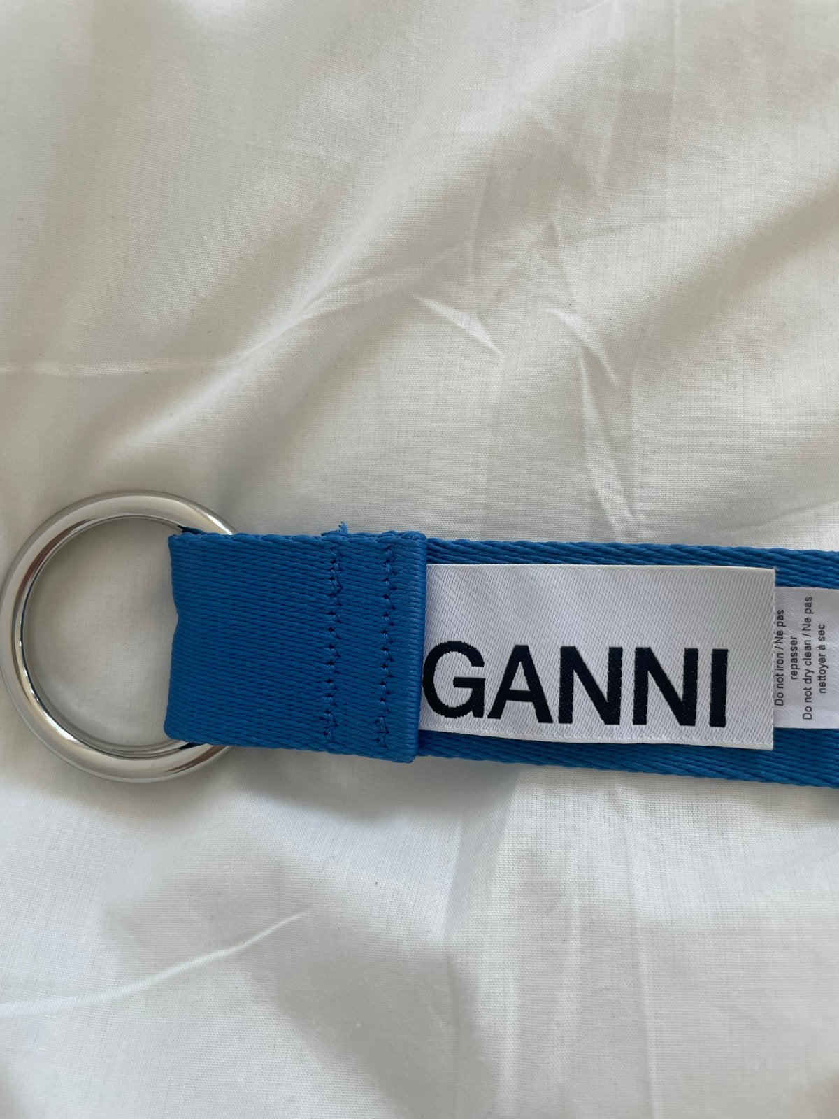 Ganni riem blauw met dubbele ring gesp, Overige kleuren, Tailleriem, Ophalen of Verzenden, Zo goed als nieuw
