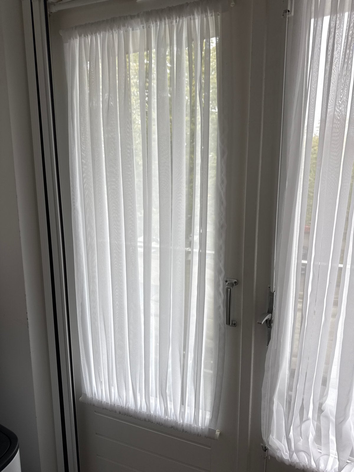 Witte vitrage gordijnen voor deuren (2 stuks), Ophalen, Vitrage, Gebruikt, Wit