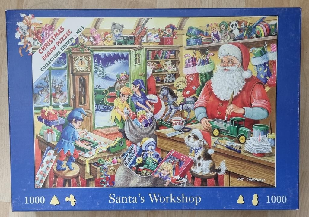 Kerst Legpuzzel Santa's Workshop 1000 stukjes, Ophalen of Verzenden, 500 t/m 1500 stukjes, Gebruikt, Legpuzzel