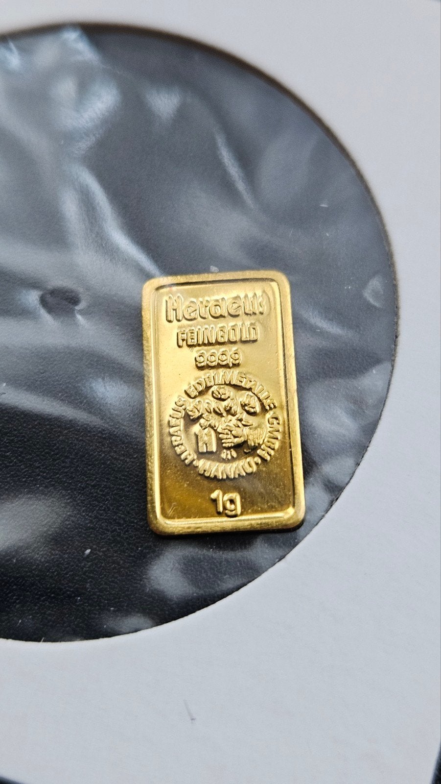 1 gram heraeus groot logo, Ophalen of Verzenden, Goud