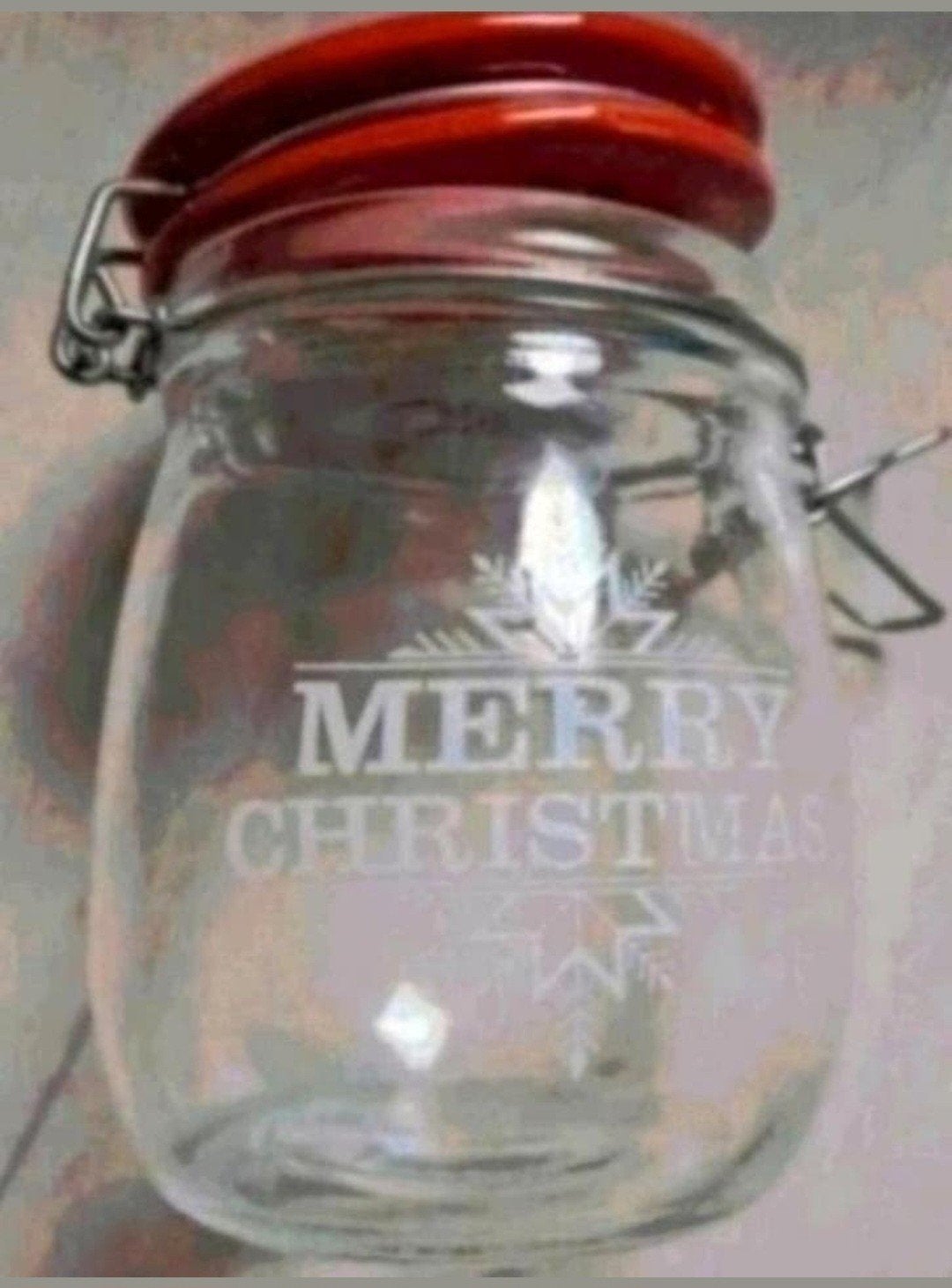 Wekpot merry christmas van glas, Diversen, Kerst, Ophalen of Verzenden, Zo goed als nieuw