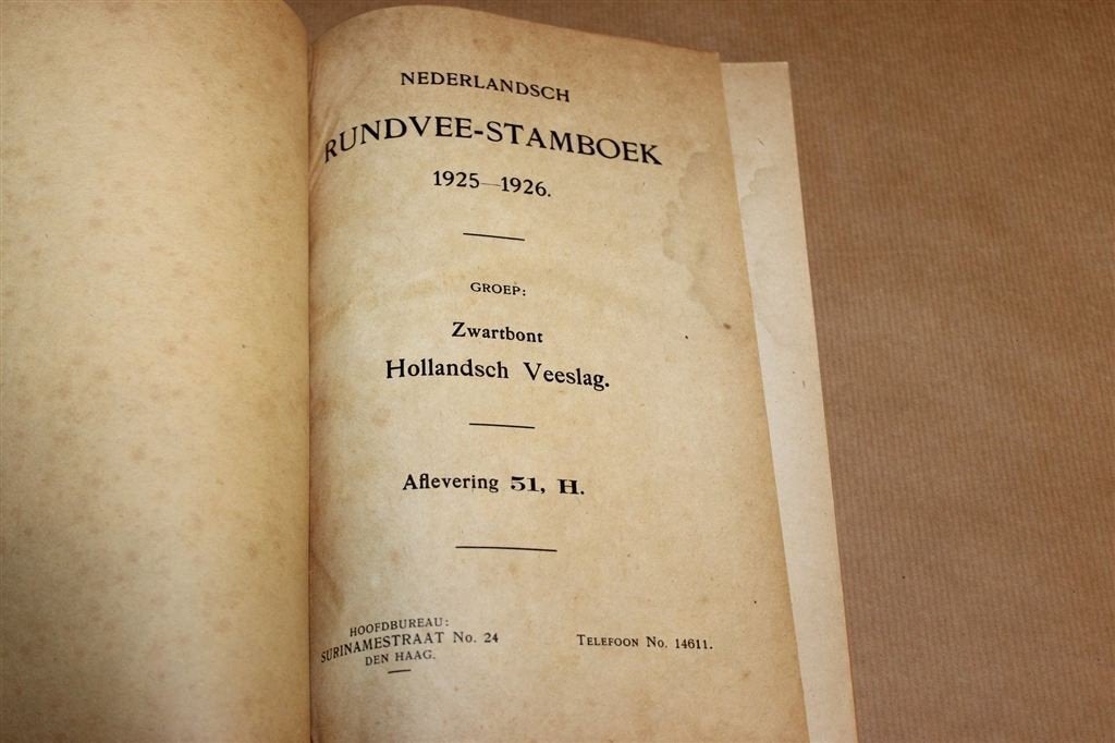 Rundvee-Stamboek 1925-1926 — Zwartbont Hollandsch Veeslag, Boeken, Ophalen of Verzenden, Gelezen
