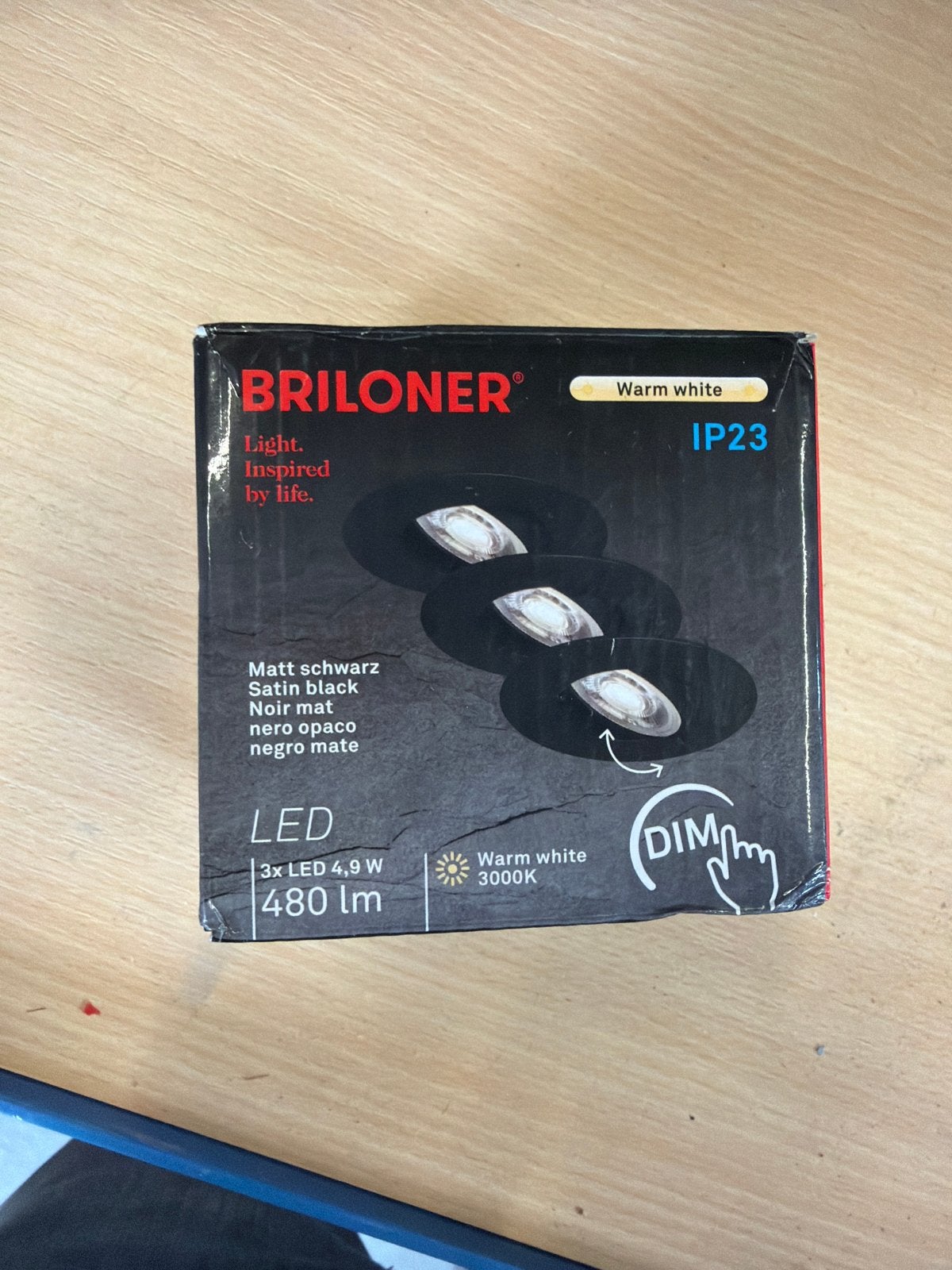 Briloner LED Inbouwspots - 3x 4,9W, Warm Wit, Dimbaar, Metaal, Overige merken, Zwart, Nieuw