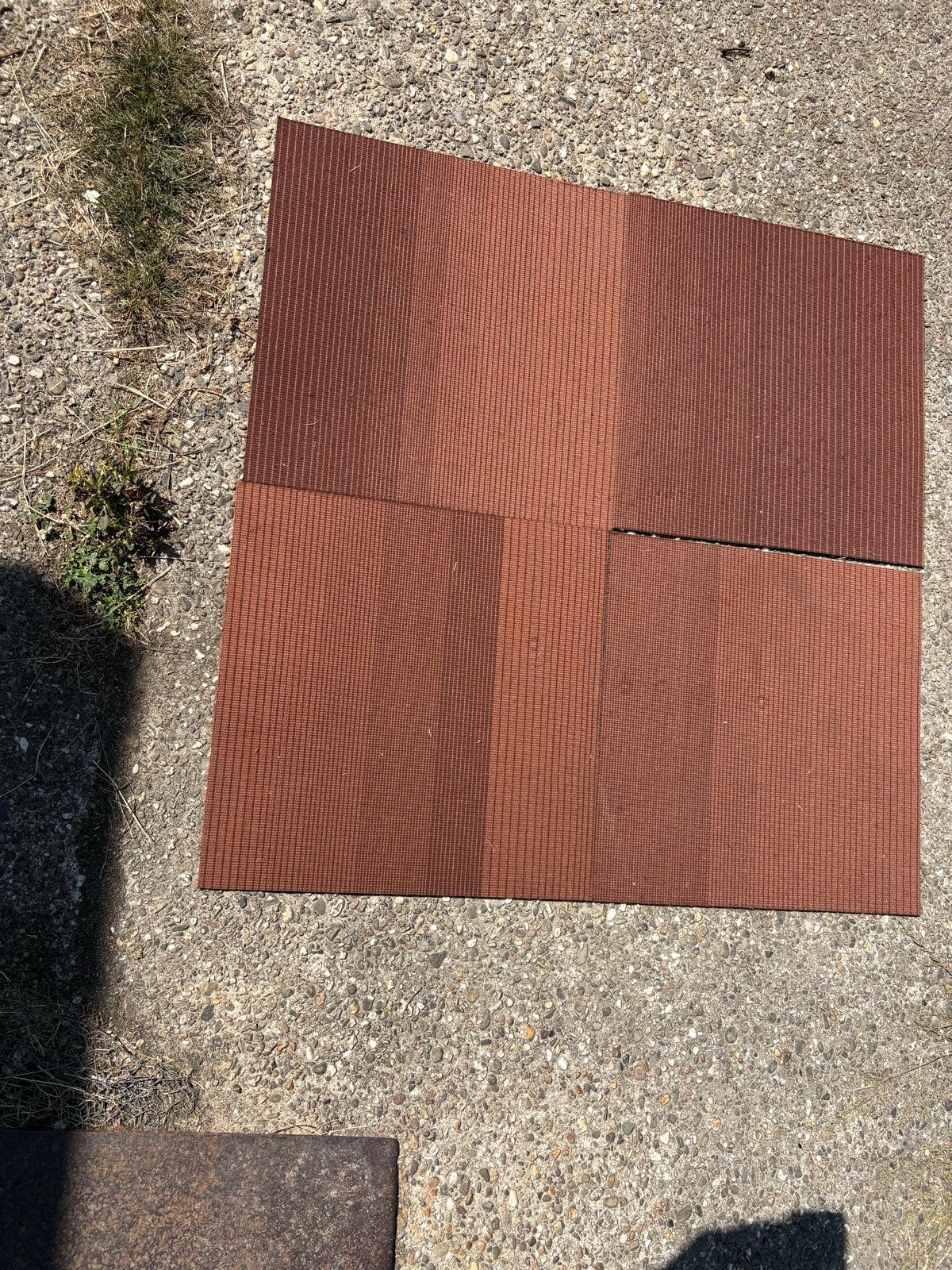 Tapijttegels - Bruin/Rood - 0,5x0,5 60 stuks 15m2., Ophalen, Minder dan 50 cm, Gebruikt, 50 tot 100 cm