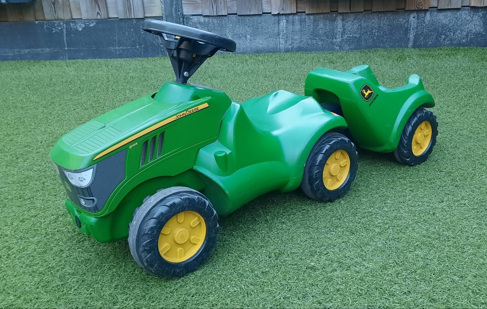 speelgoed John Deere tractor + aanhanger, Ophalen, Gebruikt