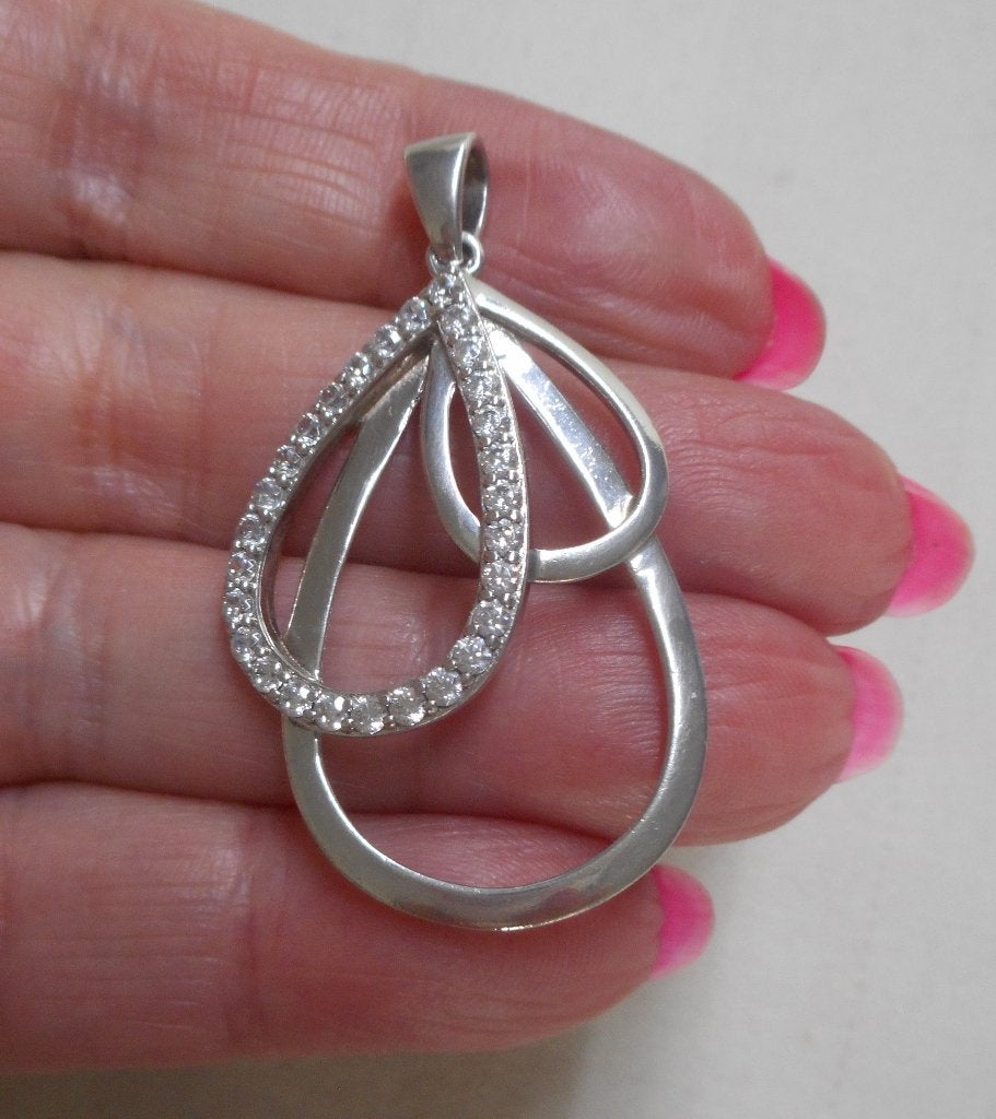 Zilveren Zinzi hanger met steentjes nr.1571, Verzenden, Zo goed als nieuw, Zilver, Zilver