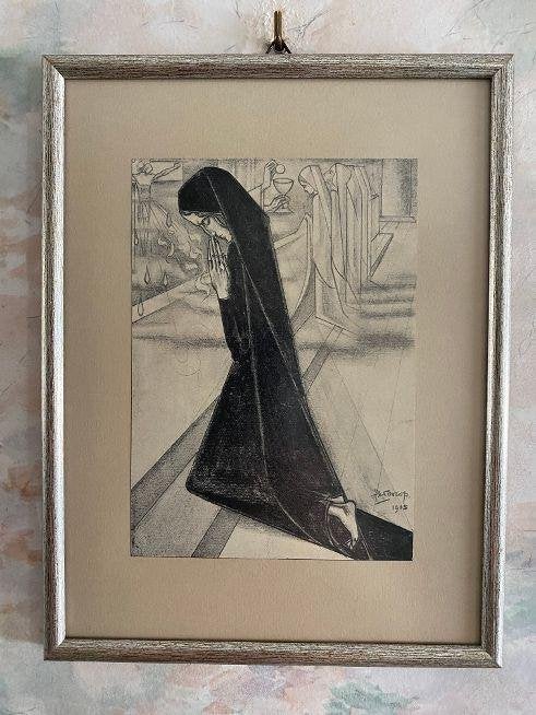 Oude  Prent   Jan  Toorop  .  1915, Antiek en Kunst, Kunst | Litho's en Zeefdrukken, Ophalen of Verzenden