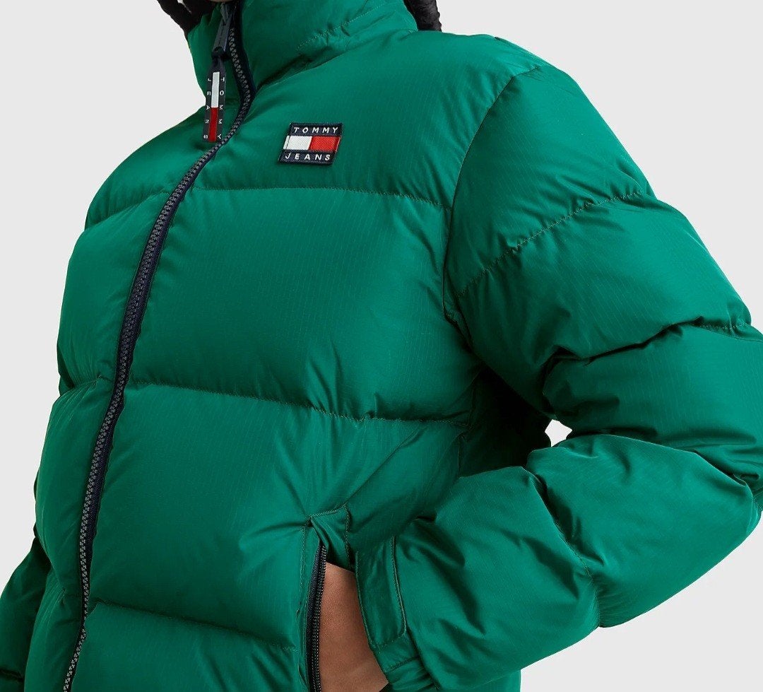 Tommy hilfiger puffer winter jas groen merk jassen winterjas, Verzenden, Maat 36 (S), Gedragen, Groen