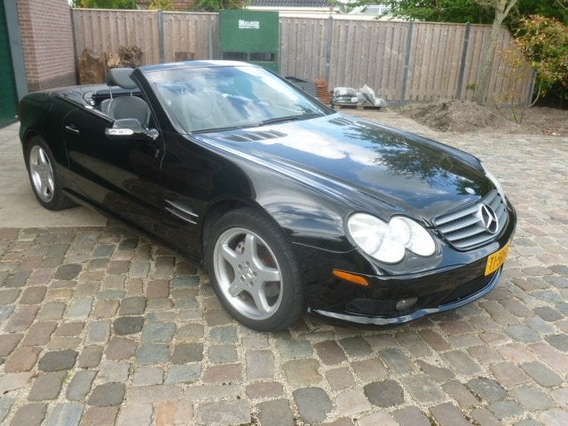 Mercedes-Benz Mercedes 2002 Zwart  500SL LUCHTVERING, Auto's, Mercedes-Benz, Automaat, Euro 5, 8 cilinders, Cabriolet