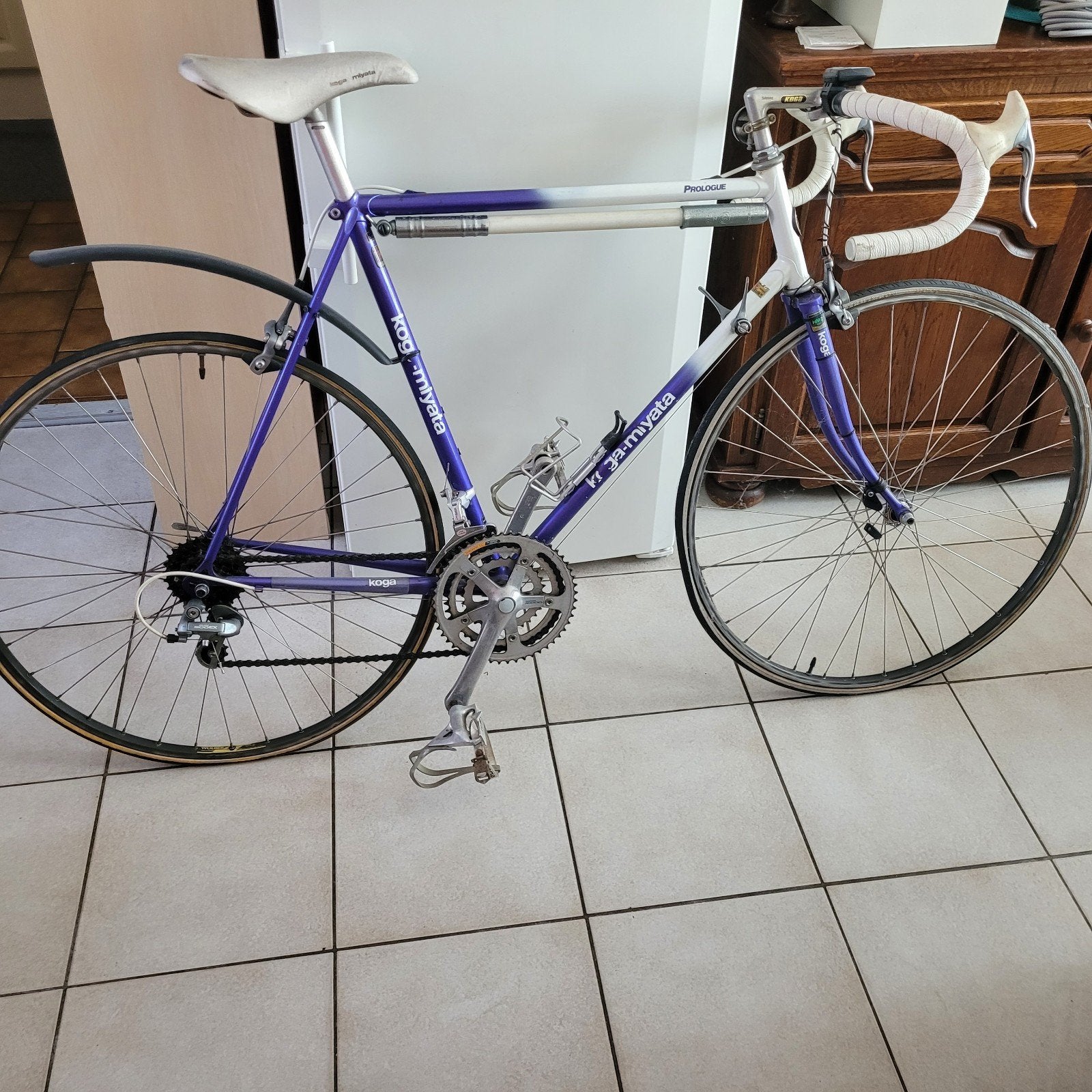 Koga Miyata Prologue racefiets - Vintage paars/wit, Fietsen en Brommers, Ophalen, 28 inch, Gebruikt, Aluminium