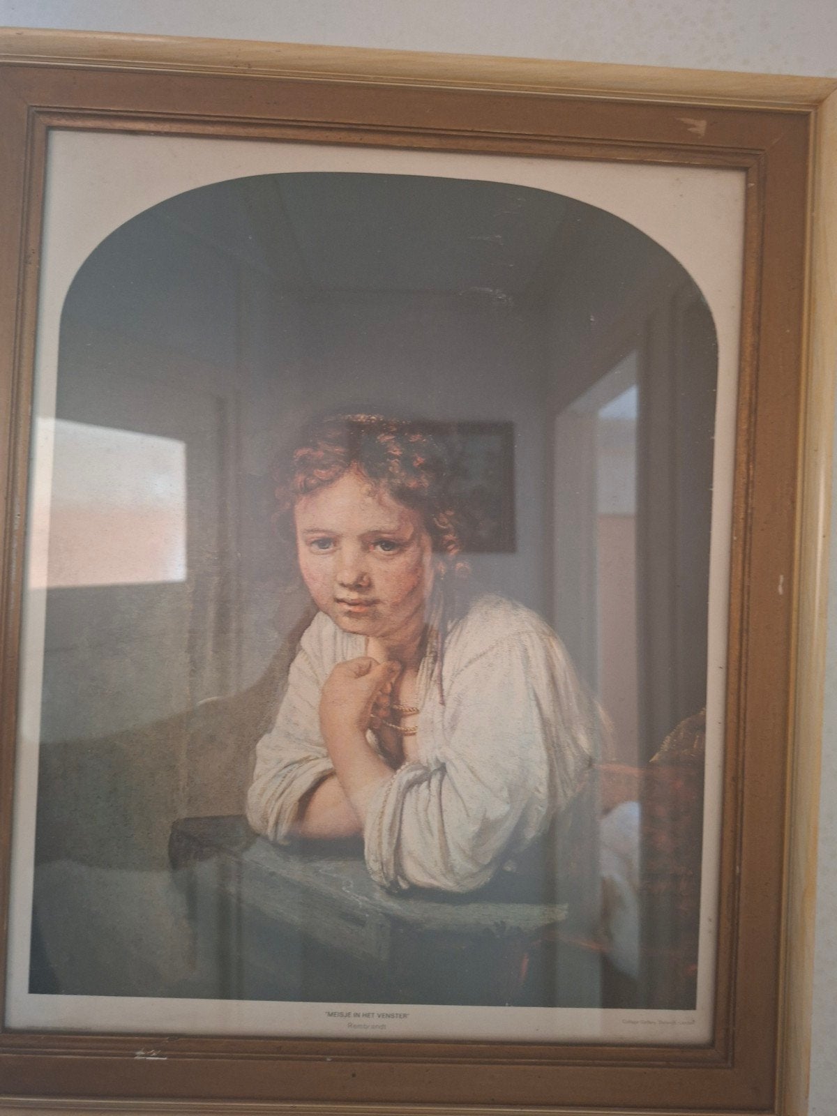 Meisje in het venster, Antiek en Kunst, Ophalen, Portret of Personen, Klassiek, Print