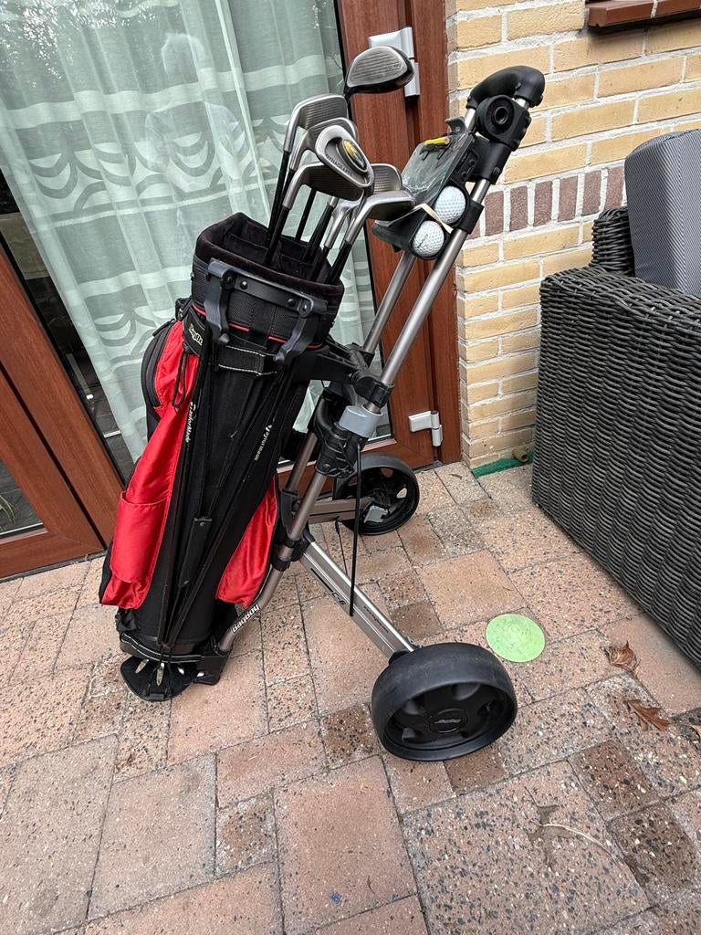 Complete golfset met tas en trolley, Sport en Fitness, Golf, Ophalen, Gebruikt, Set, Overige merken
