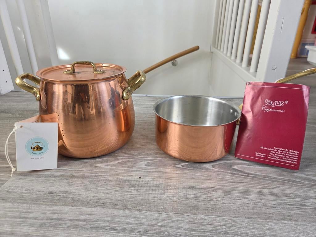 Tagus Koperen Pannenset - Nieuw, Huis en Inrichting, Keuken | Potten en Pannen, Nieuw, Pannenset, Overige materialen, Ophalen of Verzenden