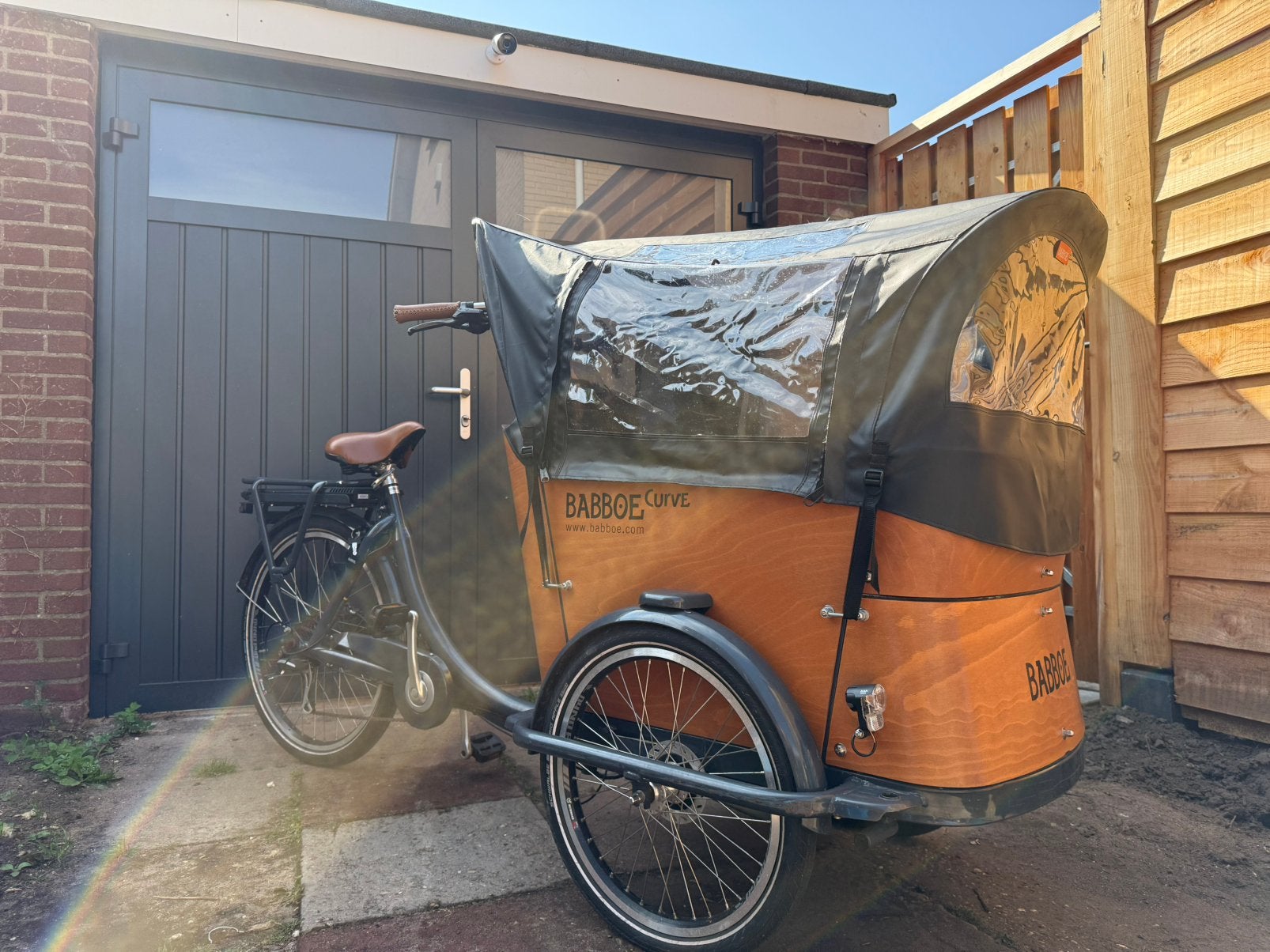 Babboe Curve-E bakfiets, Fietsen en Brommers, Ophalen, Zo goed als nieuw, 4 kinderen of meer