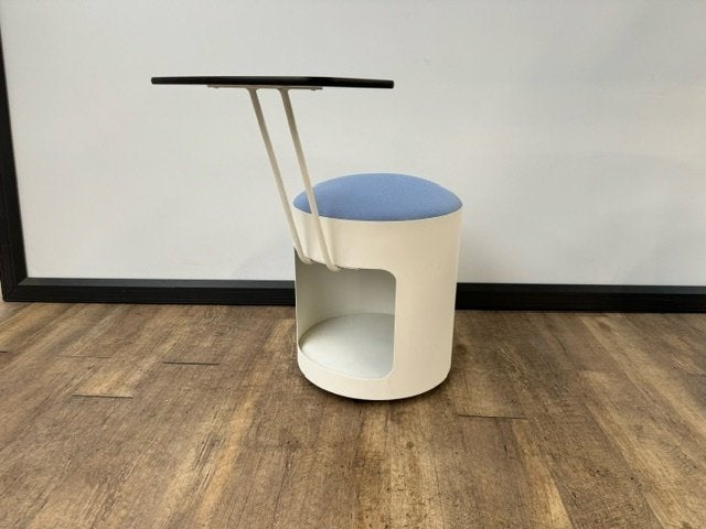 Verrijdbare poef met opberg vak en tafeltje, Ophalen, Minder dan 50 cm, Rond, Minder dan 50 cm
