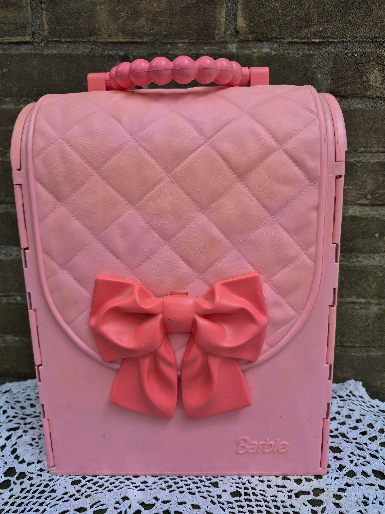 Vintage Barbie Draagbare Droomhuis Koffer Roze, Ophalen of Verzenden, Gebruikt, Barbie