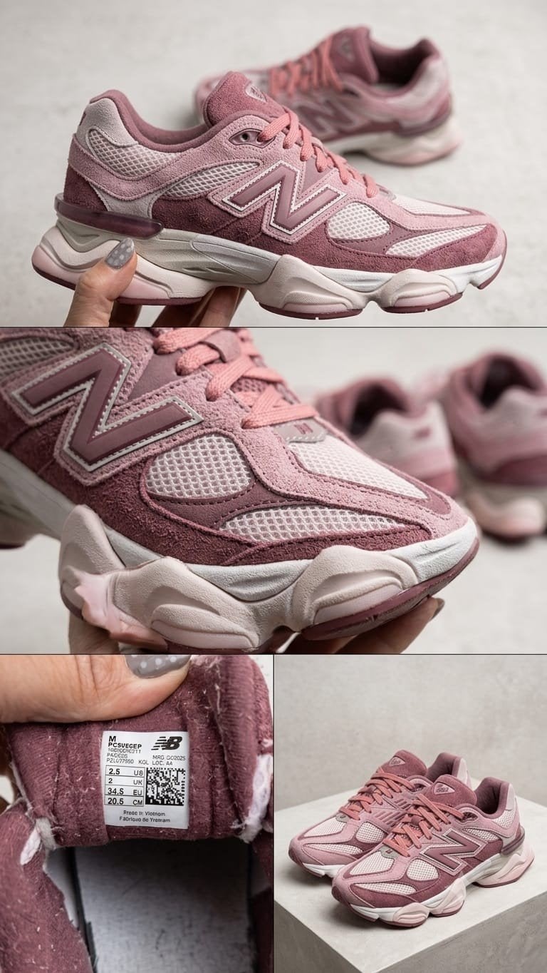 New Balance 9060 Sneakers - Roze Bordeaux Maat 34.5, New Balance, Ophalen of Verzenden, Sneakers of Gympen, Roze