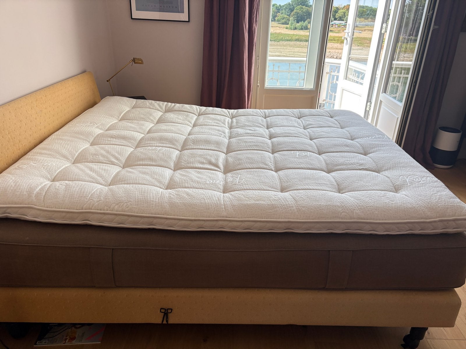 Comfortabel tweepersoonsbed met topper, Ophalen, Bruin, Tweepersoons, 200 cm
