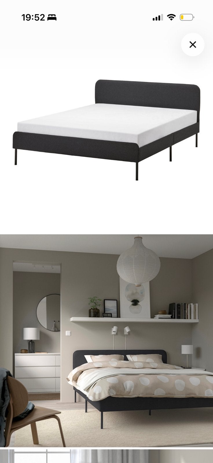 Ikea slattum bed, Ophalen, Wit, Tweepersoons, Zo goed als nieuw