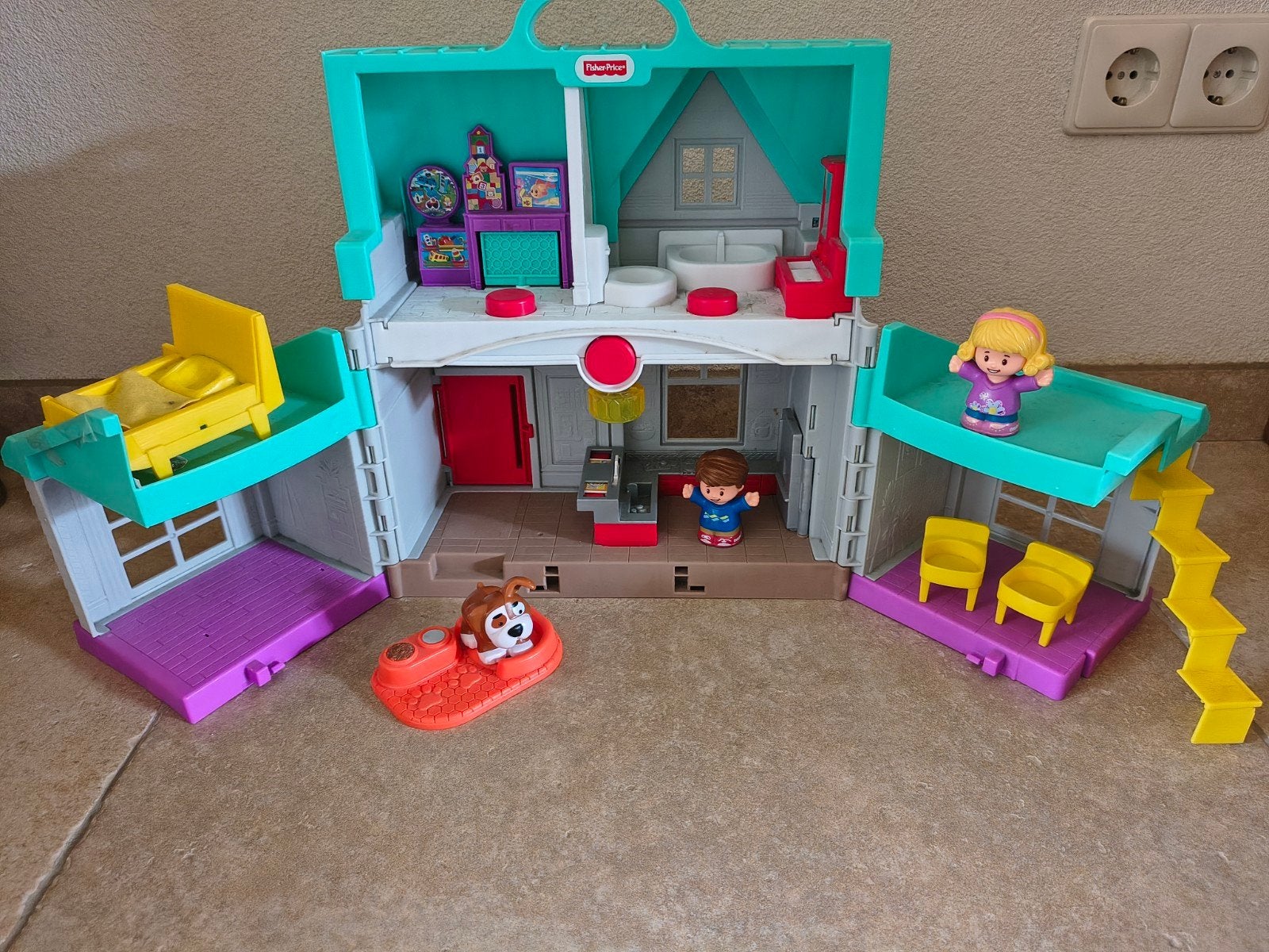 Fisher Price huis compleet inclusief de figuren, Ophalen of Verzenden, Zo goed als nieuw, Speelset, Met licht