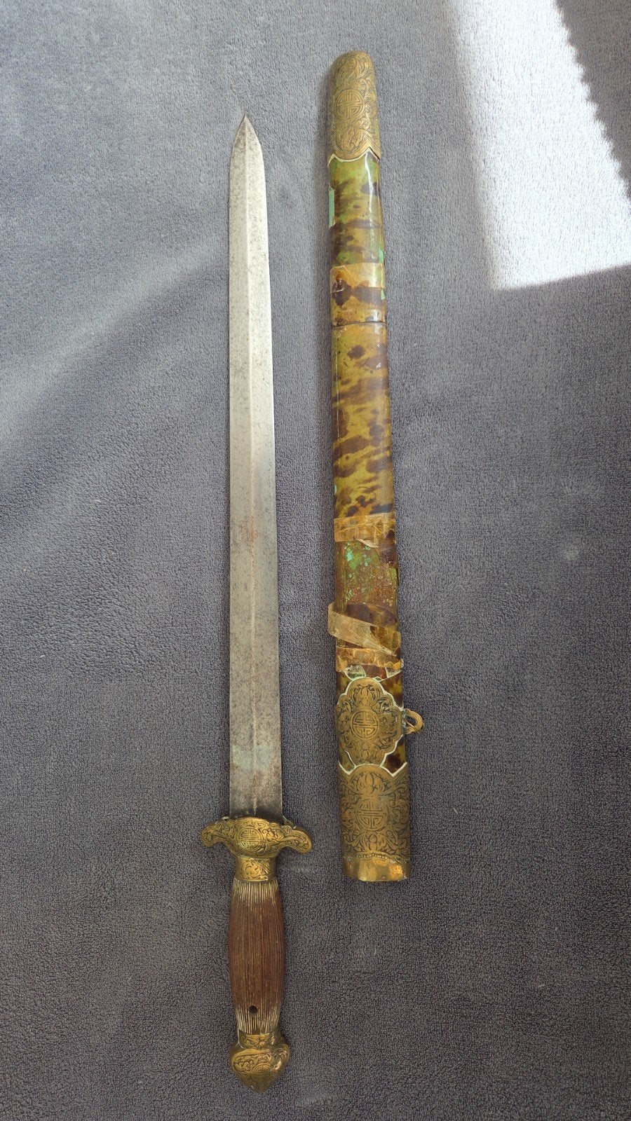 Antieke Chinese Jian (Dolk) – Late Qing-dynastie – Roggenhui, Ophalen of Verzenden