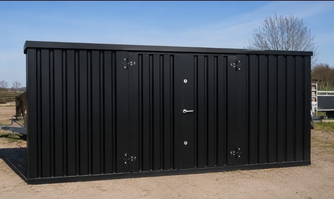 5x2 Demontabele Container Zwart - Dubbele Deur Lange Zijde, Ophalen, Zo goed als nieuw