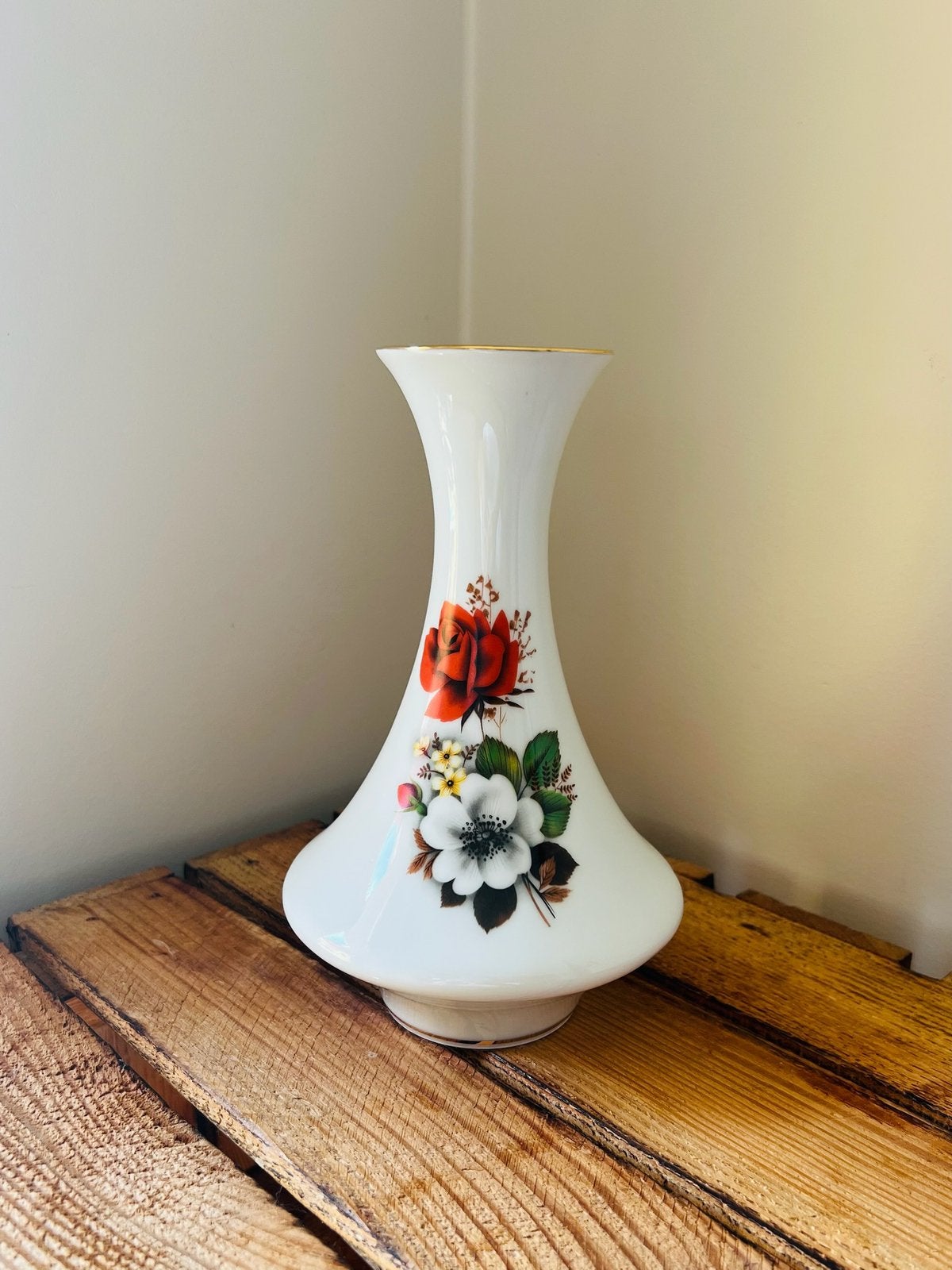 Retro vaasje Waldershof Bavaria vintage rozen boudoir, Antiek en Kunst, Verzenden