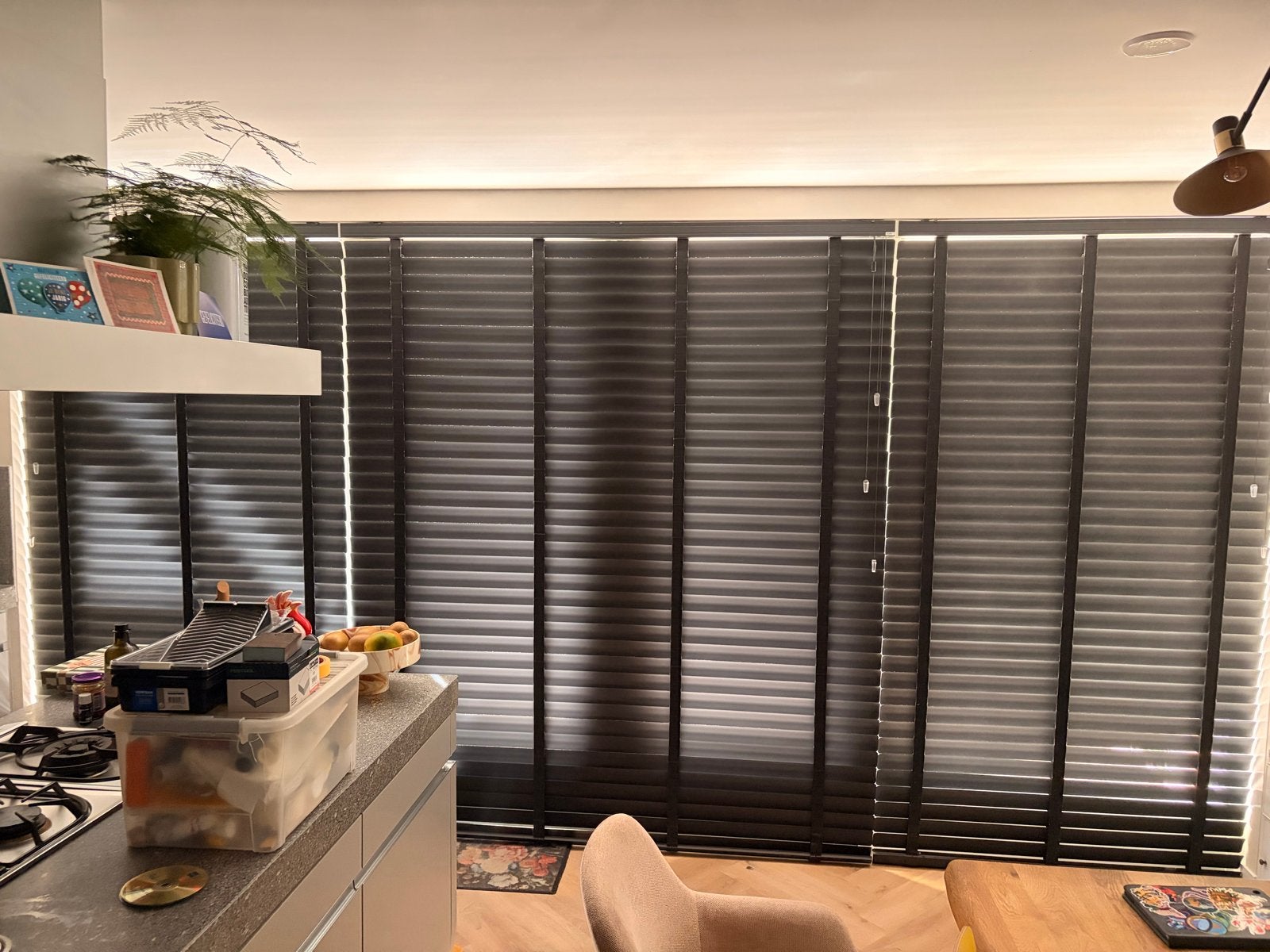 Zwarte jaloezieën - 3 stuks, Huis en Inrichting, Ophalen, Jaloezie, Gebruikt, Overige merken