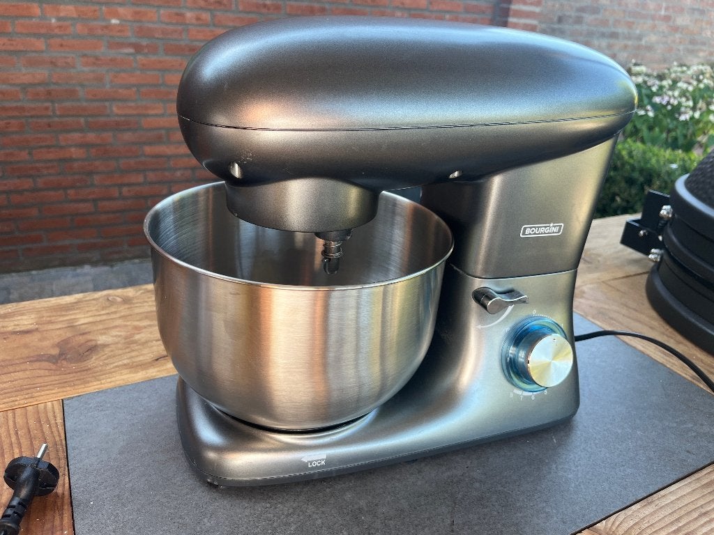 Bourgini - Kitchen Chef Plus Keukenmachine 1400W Grijs, Ophalen, 4 liter of meer, Gebruikt, 3 snelheden of meer