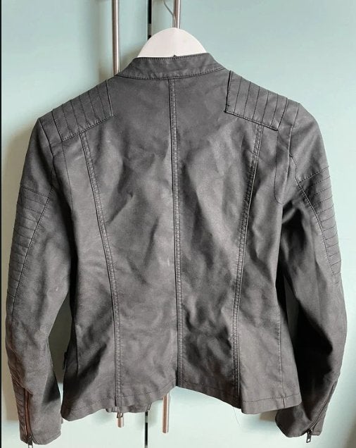 Grijze leren zomer / tussen jas  Merk: Only Maat 39, Kleding | Dames, Maat 38/40 (M), Only, Ophalen of Verzenden, Zo goed als nieuw