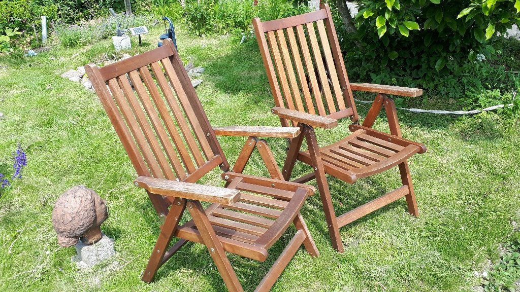 Houten tuinstoel, Tuin en Terras, Tuinstoelen, Ophalen, Zo goed als nieuw, Hout, Verstelbaar