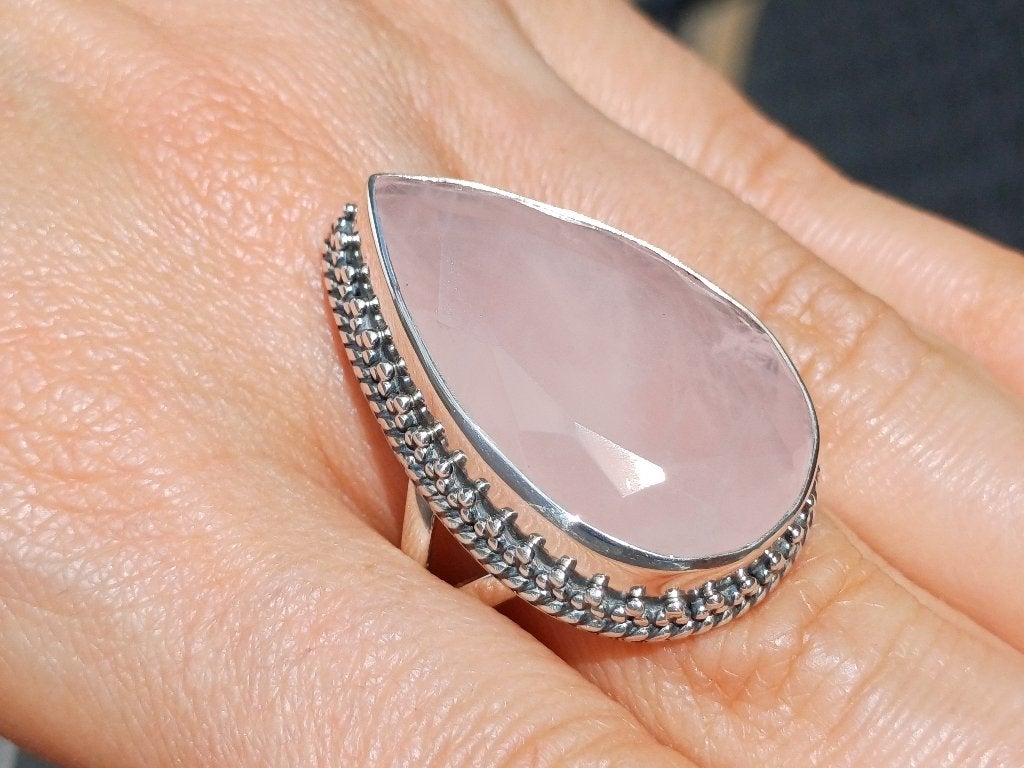 Vanoli 925 zilveren ring met rozenkwarts maat 20,5, Daiva1973@hotmail.com, Vanoli, 20 of groter, Amsterdam