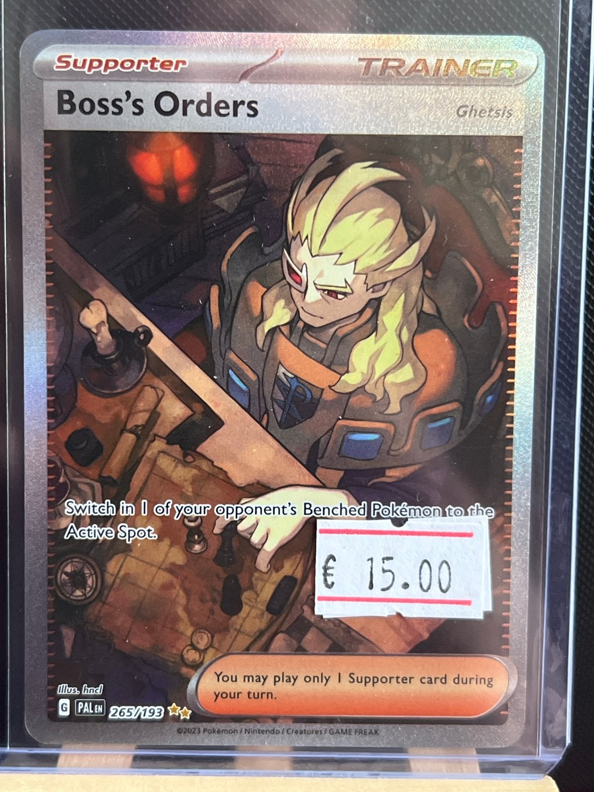 Pokémon TCG Boss's Orders (Ghetsis) 265/193 PAL EN, Ophalen of Verzenden, Zo goed als nieuw, Losse kaart, Foil