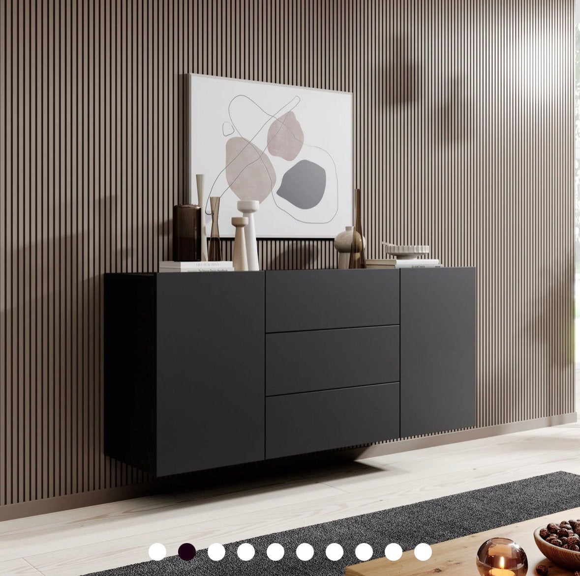 Dressoir mat zwart 140cm, Ophalen, Zo goed als nieuw, 25 tot 50 cm, 100 tot 150 cm