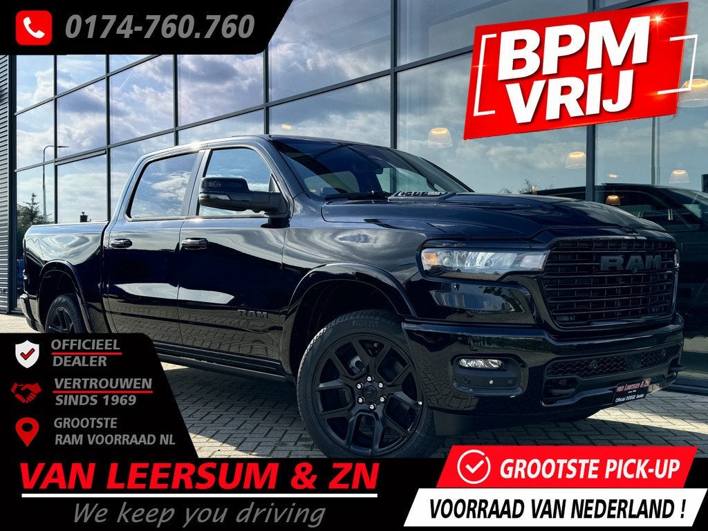 Dodge Ram 1500 Laramie Night Premium Hurricane | Pano | H&K, Automaat, Zwart, 426 pk, Zwart