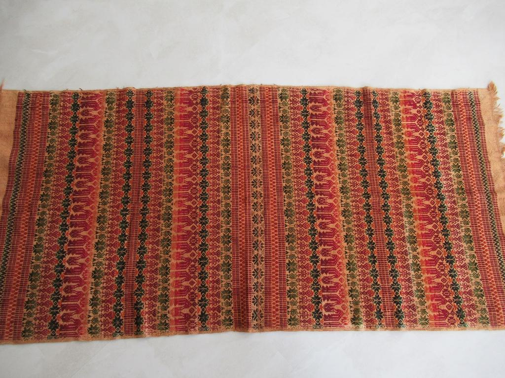 Handgemaakt vintage kleed terra/groen Guatemala, Antiek en Kunst, Verzenden