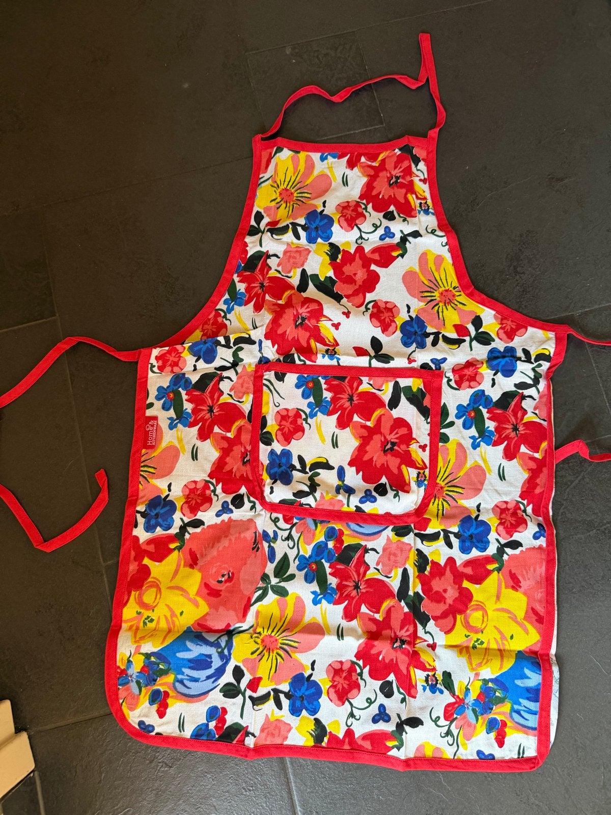 Retro vintage schort met felle bloemenprint, Ophalen of Verzenden