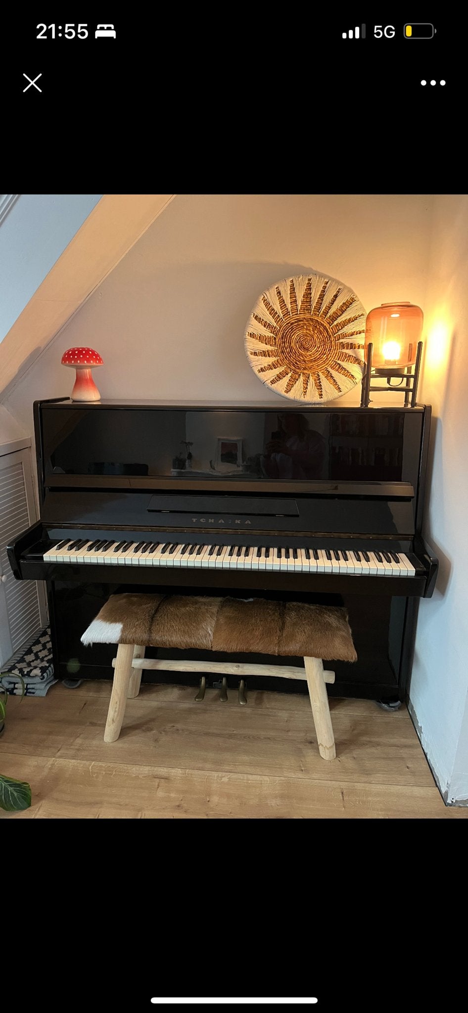Zwarte Tchaika Piano, Muziek en Instrumenten, Piano's, Ophalen, Gebruikt, Zwart, Piano