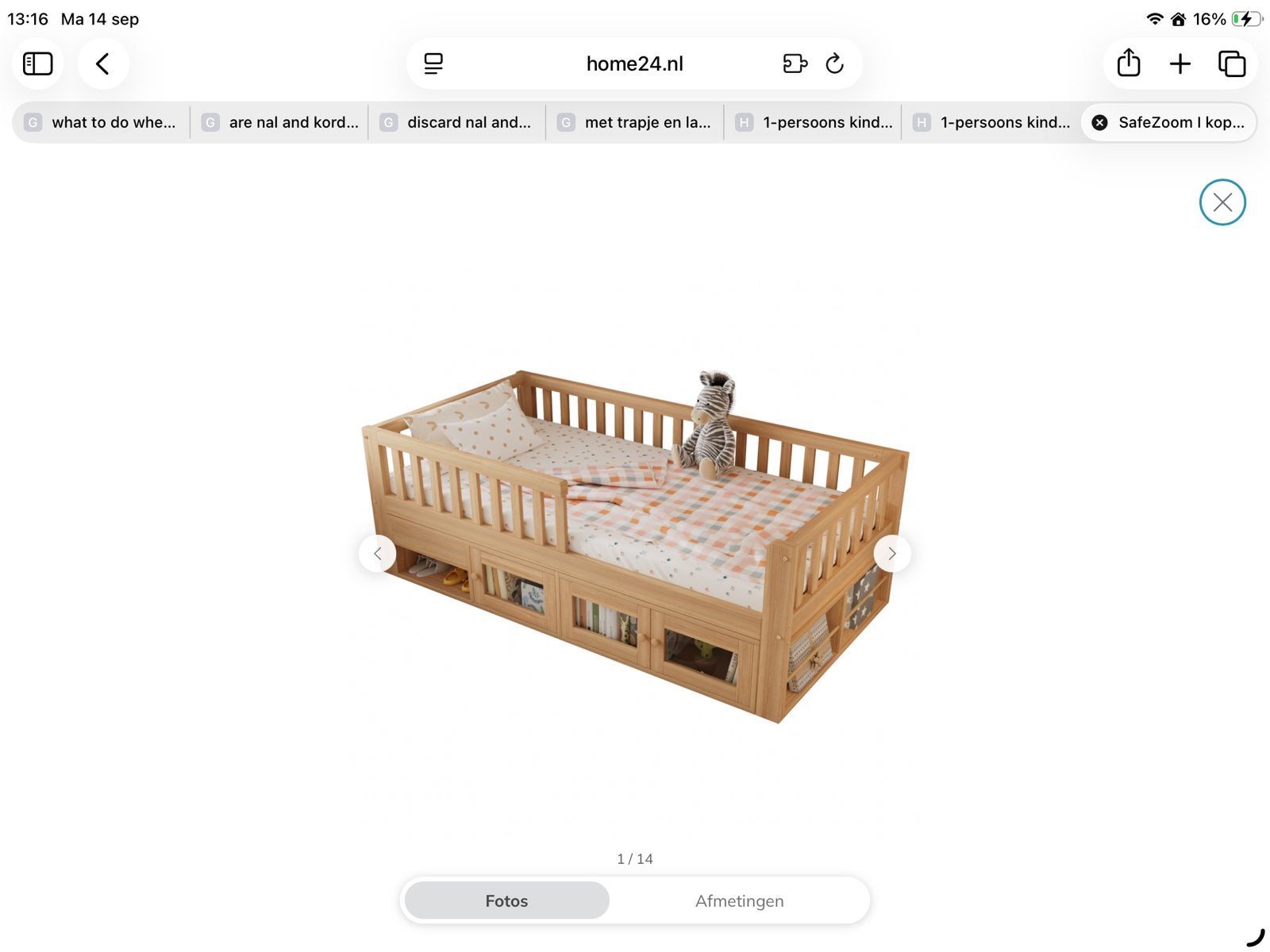 Zo goed als nieuw kinderbed met opbergruimte, Ophalen, 85 tot 100 cm, Zo goed als nieuw, Lattenbodem