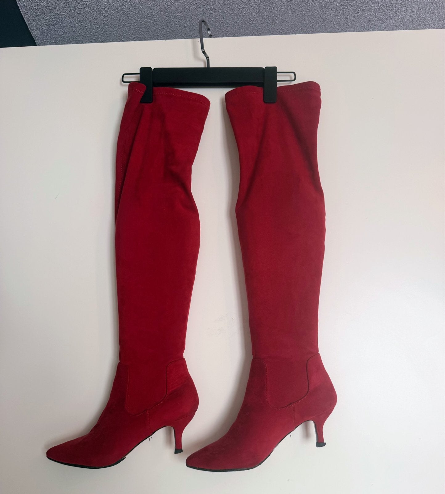 Rode Overknee Laarzen met Hak - Maat 39, Verzenden, Zo goed als nieuw, Rood, Hoge laarzen