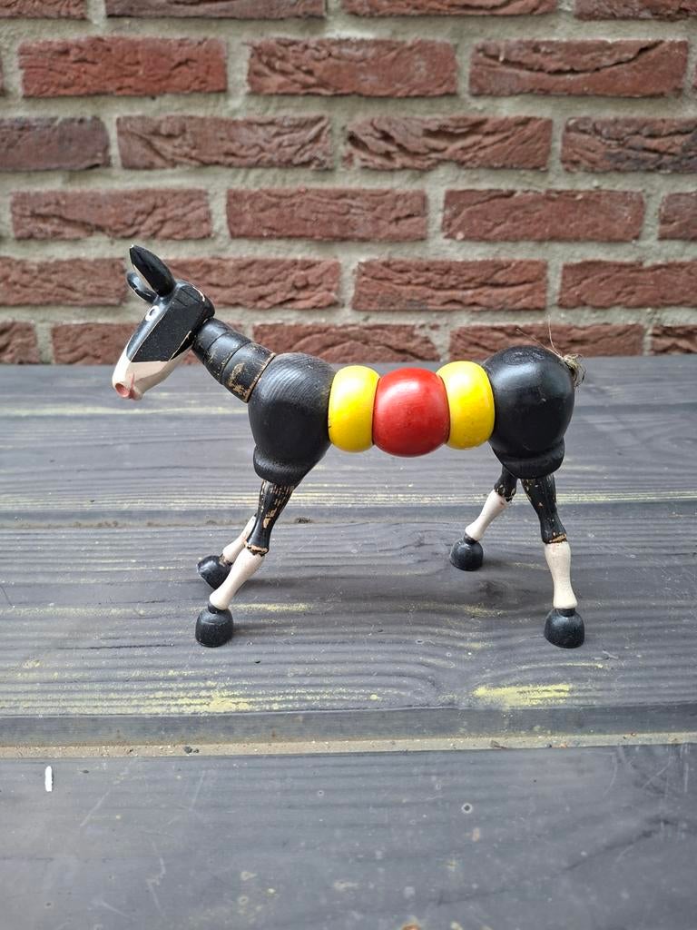 Antiek buigbaar houten speelgoed paard - Twist-um/Schoenhut, Ophalen of Verzenden