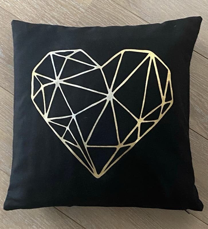Design Kussen, zwart en goud, 45x45cm, nieuw, Overige merken, Zwart, Inclusief binnenkussen, Vierkant