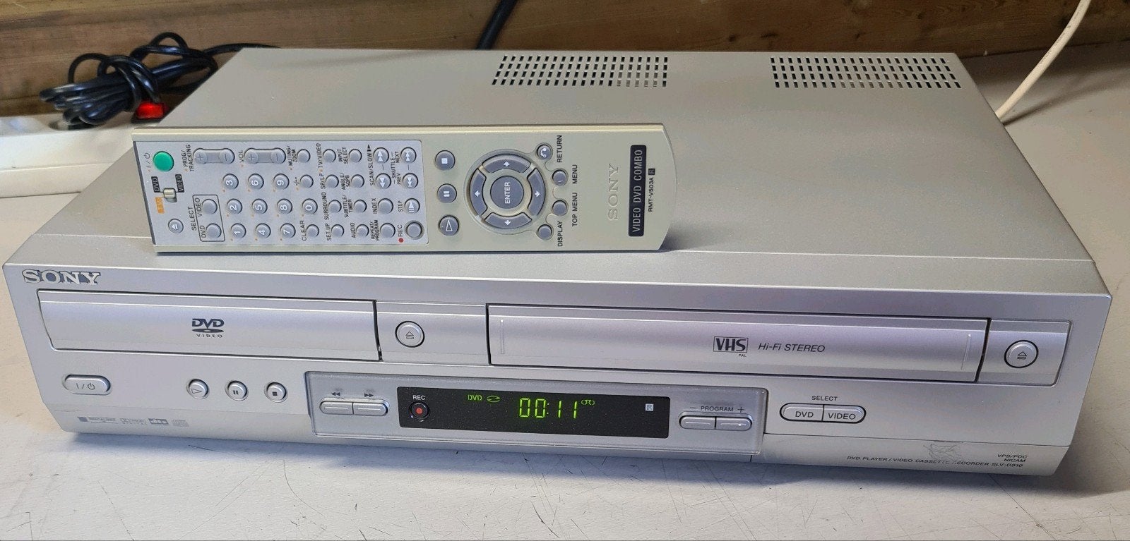 Sony dvd vhs combi speler slv-d910 + afstandsbediening, Ophalen of Verzenden, Gebruikt