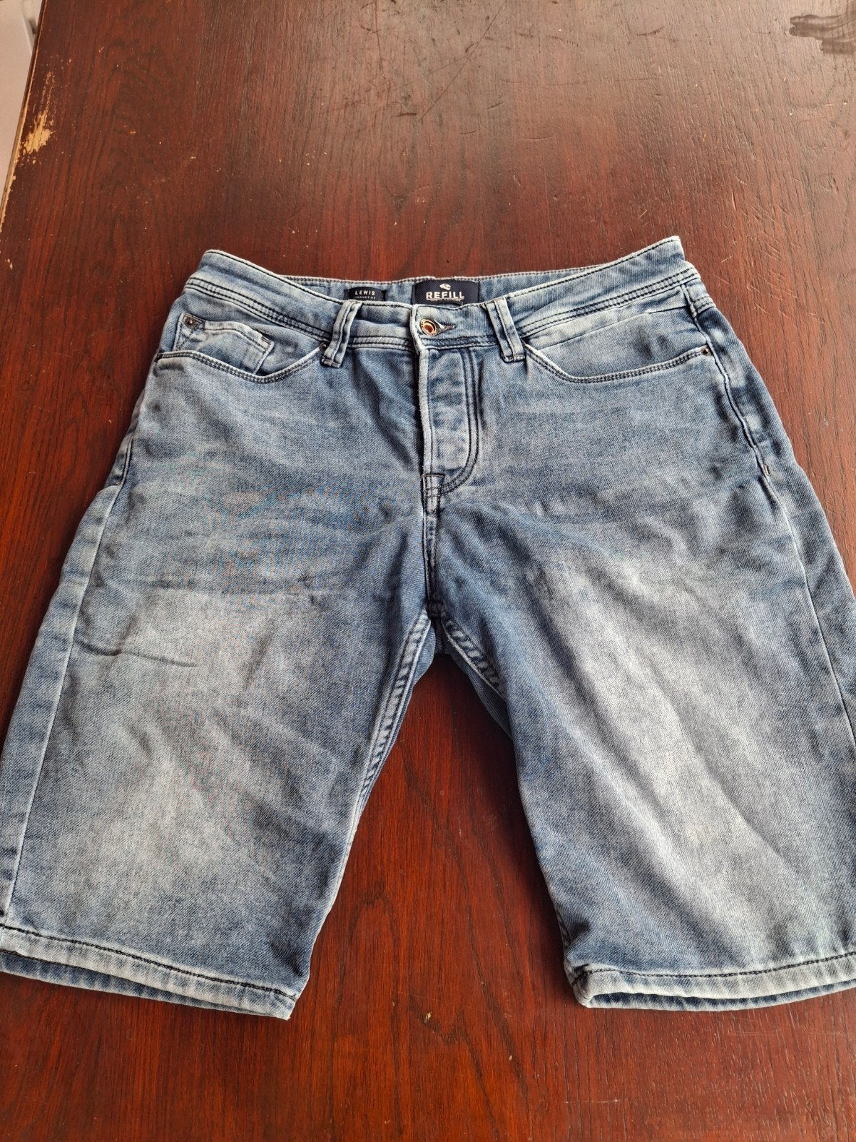 Refill denim shorts – lichtblauw, maat M, Kleding | Heren, Blauw, Overige jeansmaten, Refill, Ophalen of Verzenden