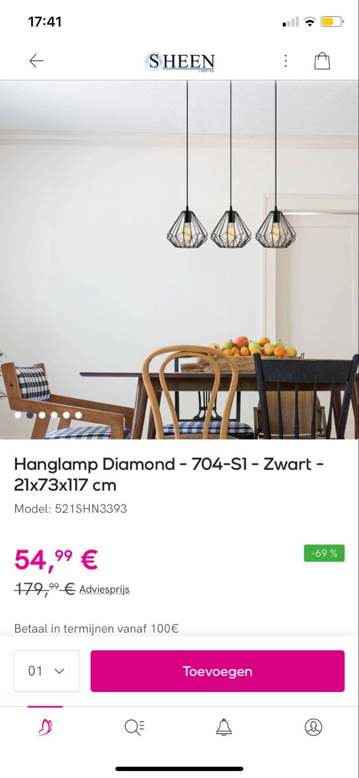 Hanglamp Diamond - 3 Zwarte Kappen - Modern Design, Zo goed als nieuw, Metaal, Industrieel, E27 (groot)