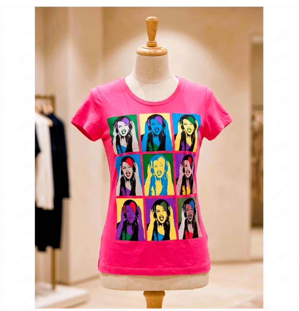 reject pop art dames shirt cyclaam/roze met print/maat S, Overige kleuren, Reject, Ophalen of Verzenden, Zo goed als nieuw