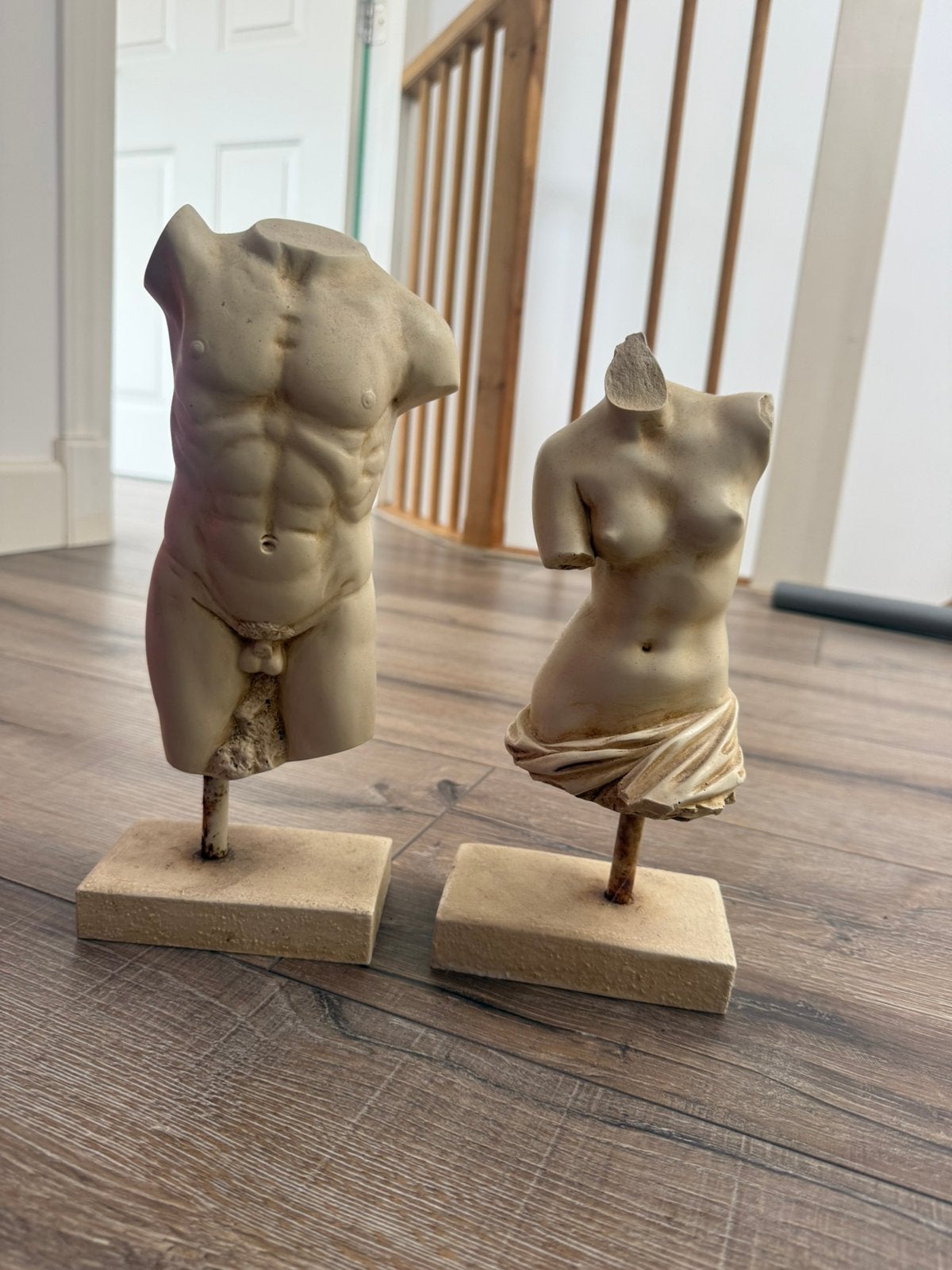 Torso man en vrouw, Ophalen of Verzenden, Gips, Beeld